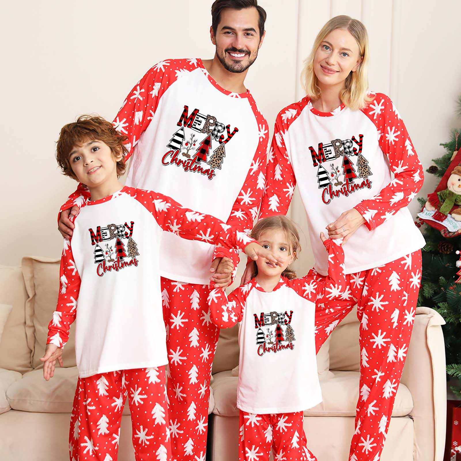 Clearance Sale Prime Christmas Family Cartoon Short/Long Sleeves T-Shirt +  Long Pants Pajama Suit for Dad Mom Kids Infant for Children 
